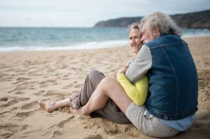 mature couple on the beach